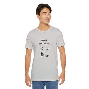 DAD Walking Dog Humor Unisex Jersey Short Sleeve Tee