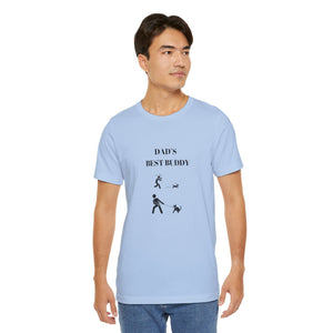 DAD Walking Dog Humor Unisex Jersey Short Sleeve Tee