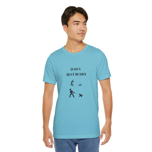 DAD Walking Dog Humor Unisex Jersey Short Sleeve Tee