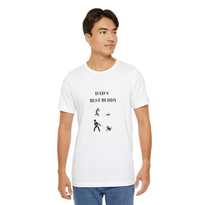 DAD Walking Dog Humor Unisex Jersey Short Sleeve Tee